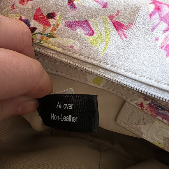 INC Sibbell Floral Faux Leather Envelope Shoulder Bag Clutch Gold Chain - Picture 15 of 16